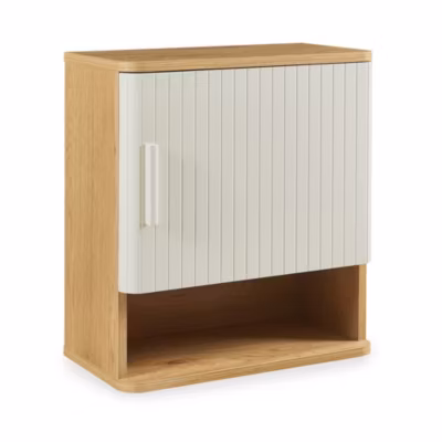 Armoire suspendue de salle de bains Ferrersp 50 x 45 x 24 cm effet chêne / sable en.casa