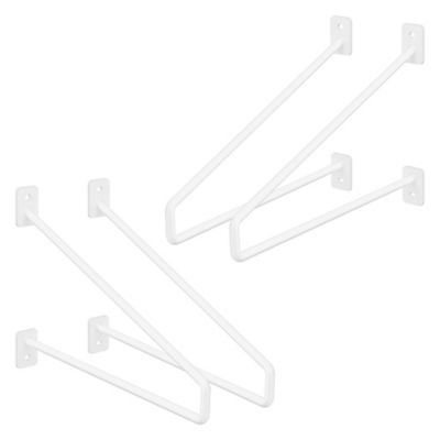 Lot de 4 supports d&rsquo;Etagere murale console décorative en acier
