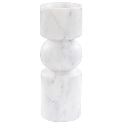 Bougeoir IOANNINA Pierre 20 cm Blanc