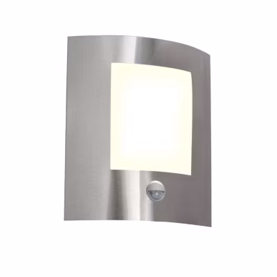 Applique murale extérieure moderne en acier avec détecteur de mouvement IP44 – Emmerald 1