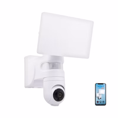 KOZii – Projecteur mural connecté avec caméra intégrée KOZII Détecteur de mouvement 2200 lumens Blanc froid – KPRCAM2000