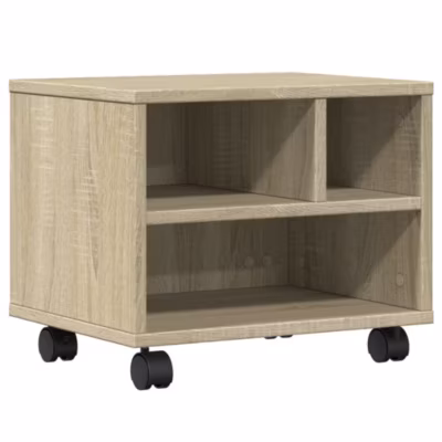 Support d&rsquo;imprimante avec roulettes chêne sonoma 41x32x34,5 cm vidaXL