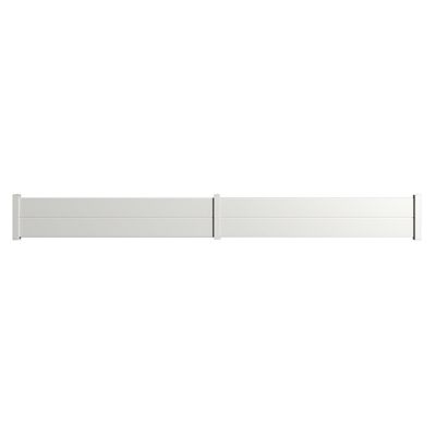 Clôture alu 2 lames modèle plein en kit – 2 éléments dim. L.4154 mm (poteaux compris) X H.460 mm  Blanc RAL 9010