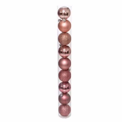 Boule de noël 60 mm x 9 rose – feeric lights & christmas
