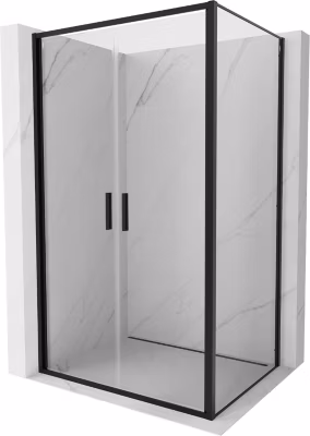 Mexen Exo cabine de douche pivotante 90 x 110 cm, transparent, noir – 814-090-110-70-00