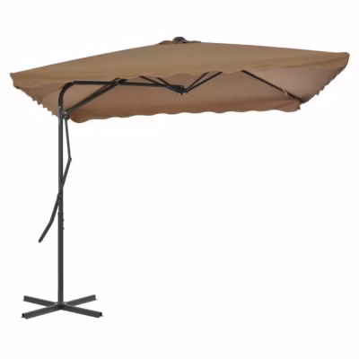 vidaXL Parasol d&rsquo;extérieur avec poteau en acier 250 x 250 cm Taupe