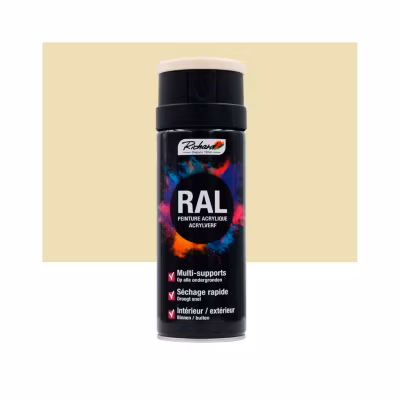 Aérosol professionnelle RAL multi-supports Richard 1015 Ivoire Clair