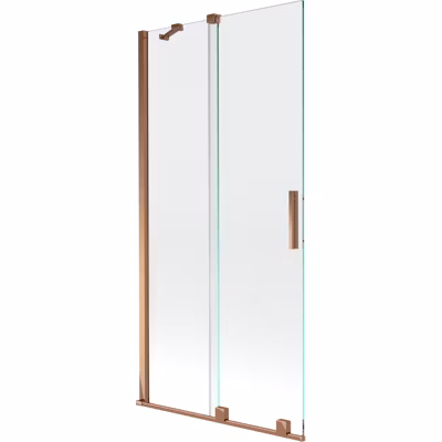 Mexen Velar paroi de baignoire coulissante à 2 vantaux 95 x 150 cm, transparent, or rose – 896-095-000-01-60