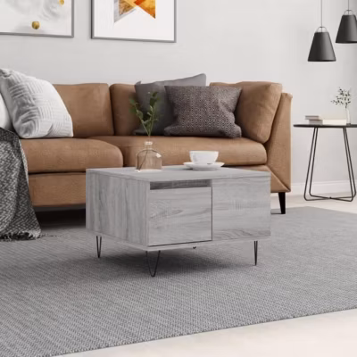 vidaXL Table basse sonoma gris 55x55x36,5 cm bois d&rsquo;ingénierie 830762