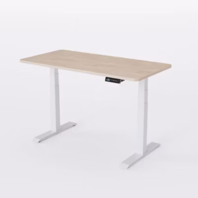 AUM WORLD Bureau Assis Debout Électrique, 180×70, DIY, 2 moteurs, 8 Mémoires, Sécurité Enfant, 62-127cm, Blanc, Chêne