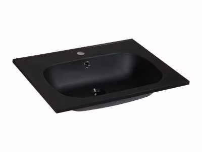 Vasque à encastrer en résine effet pierre – Noir – L60 x l46 cm – OKIWA