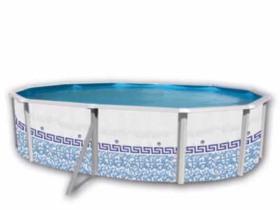 Kit piscine hors-sol acier Toi MOSAICO ovale décoration mosaique 5.50 x 3.66 x 1.20m