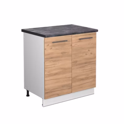 Vicco Meuble bas sous-évier Chêne de force doré 80cm , PT Anthracite
