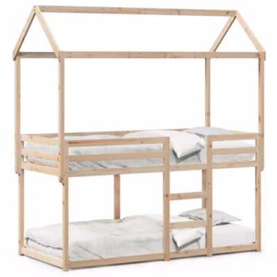 Cadre de lit, Lit superposé sans matelas 75×190 cm bois de pin massif