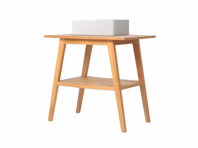 Meuble de salle de bain en teck avec simple vasque – 80 cm – BOBOTSARI