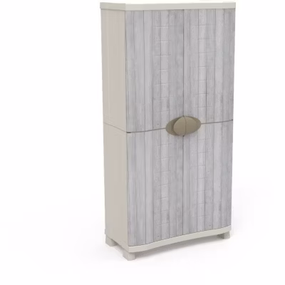 Armoire Space saver PLASTIKEN 90x45x184 cm Plastique 4 étagères Blanc gris