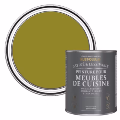Peinture Verte pour Meubles de Cuisine, Satin – RUST-OLEUM – Olive marinée 750ml