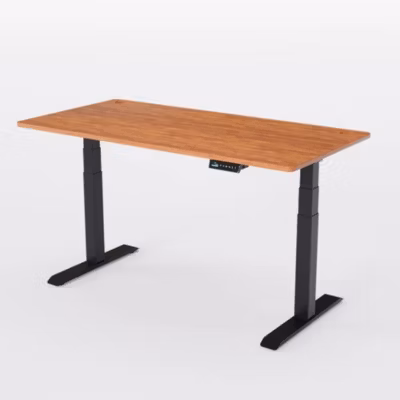 AUM WORLD Bureau Assis Debout Électrique ADVANCED PRO, 180×80, Plateau Chêne Massif, 8 Mémoires, Ports USB, Structure Métal, Noir