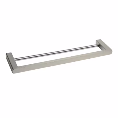 BALNEO – double barre porte-serviettes en acier inox argenté INOX – porte-serviettes 60cm QARX inoxydable – barre de salle de bain