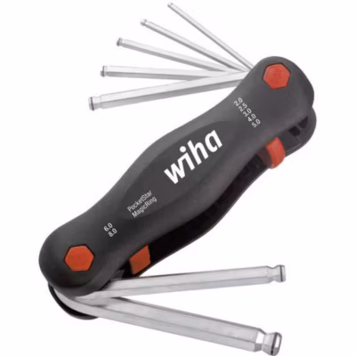 Wiha jeu 7 clés mâles coudées métriques 2 mm, 2,5 mm, 3 mm, traité, anti-corrosion, coffret
