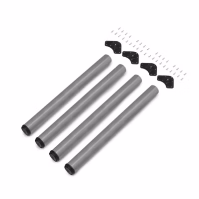 Emuca Lot de 4 pieds de table, diamètre 60mm, H 830mm, Acier, Peint en aluminium