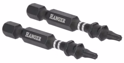 Jeu de 2 embouts impact 1/4 » pour vis étoile T15 75mm – HANGER – 134085