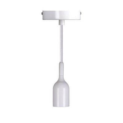 Kit Suspension E27 Blanc 15m – Câble Textile et Cache Douille Métal – Gamme « Luxurious Bell »