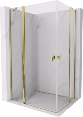 Mexen Mist Duo cabine de douche battante 115 x 75 cm, transparent, dorée – 8A4-115-075-50-00