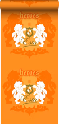 ESTAhome papier peint lions orange et blanc 53 cm x 10.05 m