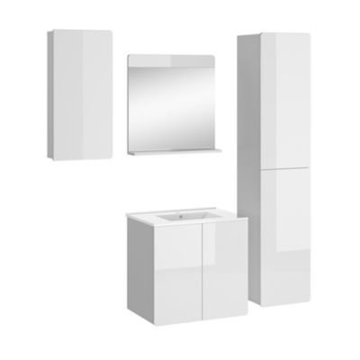 Vicco Ensemble de meubles de salle de bain Blanc 4 parties