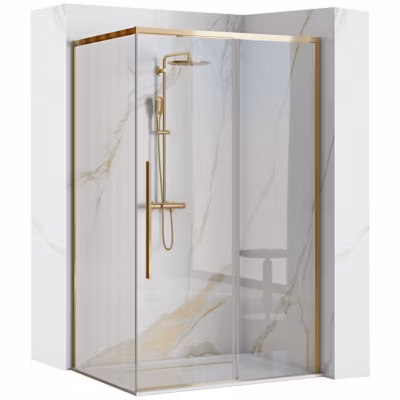 Cabine De Douche Rea Solar Gold 80X100 + Receveur De Douche Savoy Black