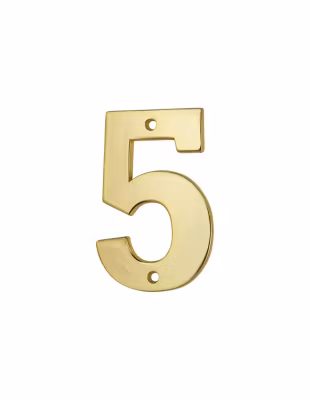 Chiffre 5, laiton, à visser, H.51mm, doré – THIRARD