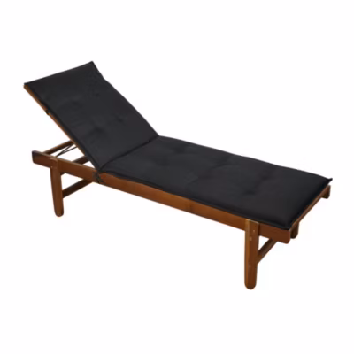 Coussin de bain de soleil 60x190x4 cm Noir