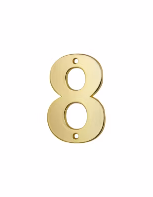 Chiffre 8, laiton, à visser, H.51mm, doré- THIRARD