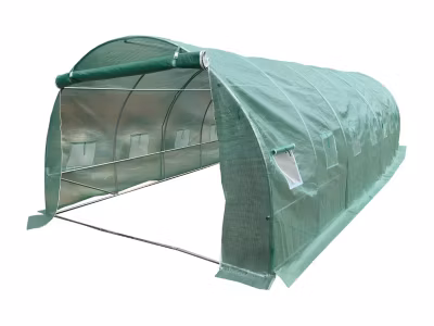 Serre tunnel avec structure en acier 24 m² –  L300 x l800 x H200 cm – Vert – IPOMEA