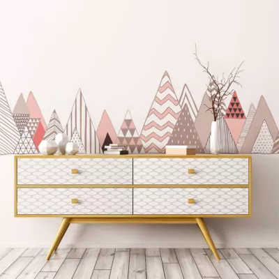 Stickers muraux – Décoration chambre salon – Autocollant Sticker mural géant montagnes scandinaves DIAMANTINA – 70X115cm