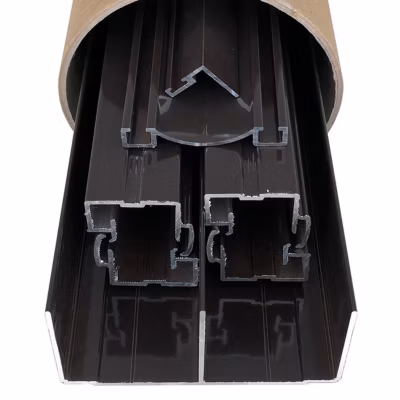 Kit de quincaillerie Styldoor en alu pour placard coulissant avec freins et balais H2.5m x L3m, 2 vantaux, finition Taupe Brun