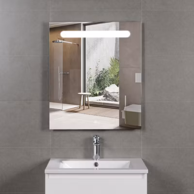 Pack Meuble prémonté 60 bois-Vasque céramique-Robinet chromé-Miroir RIMA – bain-bain