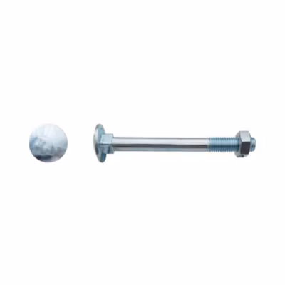 10 Boulons Tête Ronde Collet Carré TRCC 16 x 140 mm – DIN 603 – Zingué blanc – D-Work