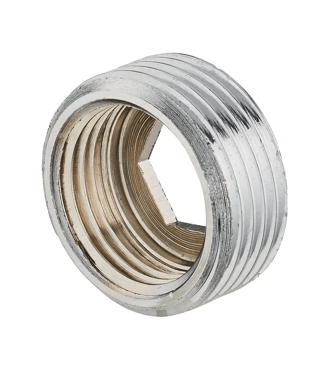 Réduction à butée 6 pans intérieurs – M1/2' – F3/8' – Chromé