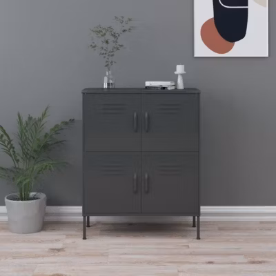 vidaXL Armoire de rangement, Anthracite 80x35x101,5 cm Acier