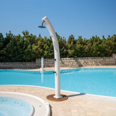 Douche Solaire Exterieure En Aluminium Blanc Sined Dafne White Shower