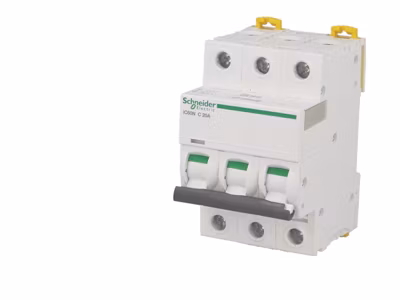 Disjoncteur modulaire tripolaire Schneider Acti9 iC60N 40A courbe C