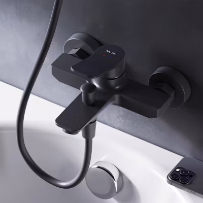 Mitigeur de baignoire mécanique Robinet de baignoire, mitigeur salle de bain, Noir, FXA10022 X-Joy AM.PM