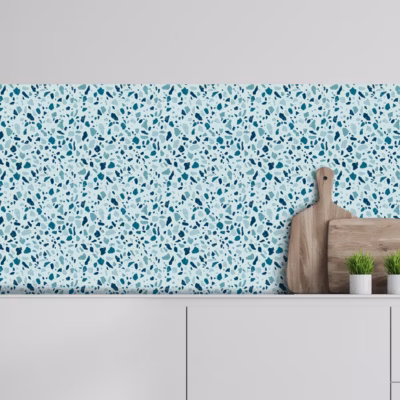 Crédence adhésive terrazzo turquoise 40X100cm