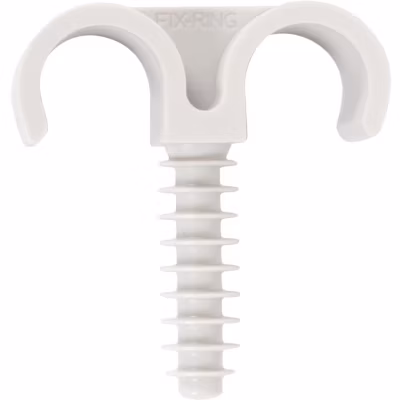 Collier cheville plastique blanc double – Tube Diamètre 20 mm – Vendu par 100 – Fix-Ring – ING Fixation
