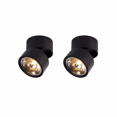 Lot de 2 spots ronds noirs orientables – Go Nine