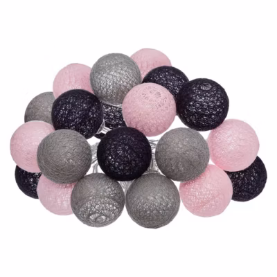 Guirlande Led secteur Pinky 20 boules D6cm – Atmosphera