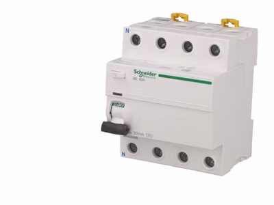 Interrupteur différentiel modulaire tétrapolaire Schneider Acti9 iID 63A / 300mA type AC