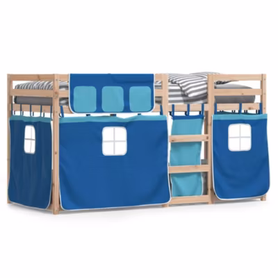 Cadre de lit, Lit superposé sans matelas bleu 80×200 cm bois de pin massif